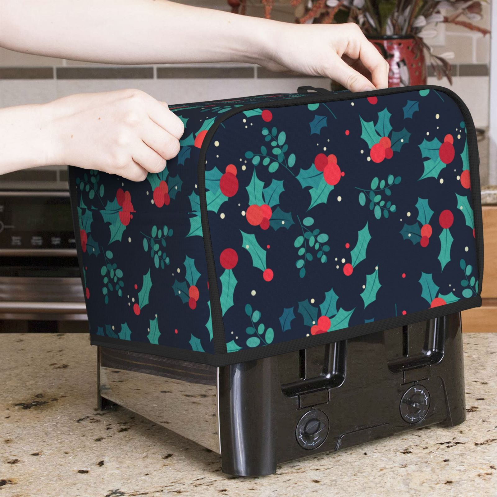Toaster 4 Slice - Funda protectora con estampado navideño para
