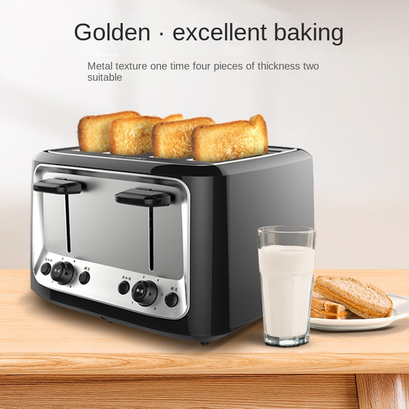 Toaster 4 Slice - Tostadora casera multifunción totalmente automática, tostadora