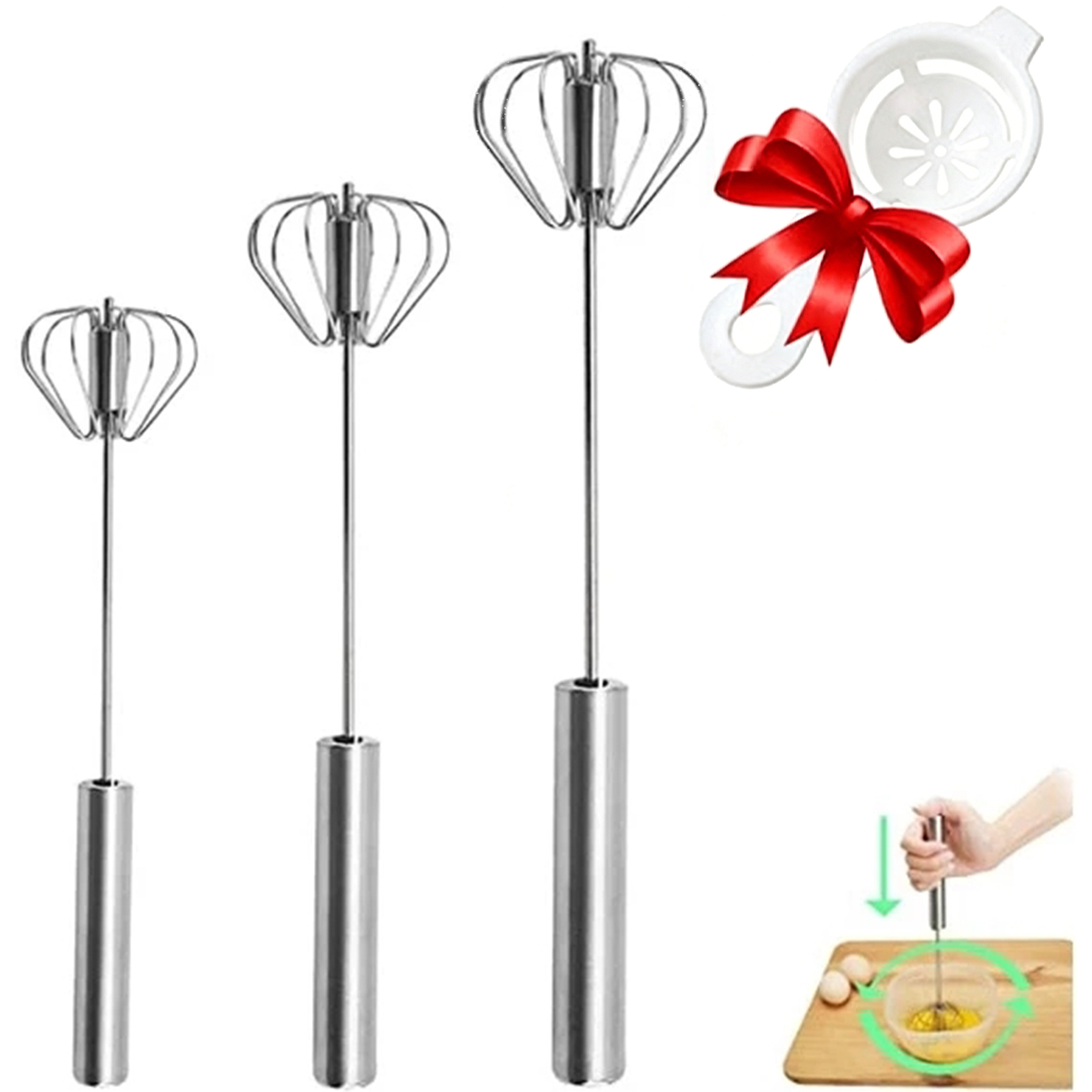 Kitchen Appliances Germany - Batidor de huevos de acero inoxidable,