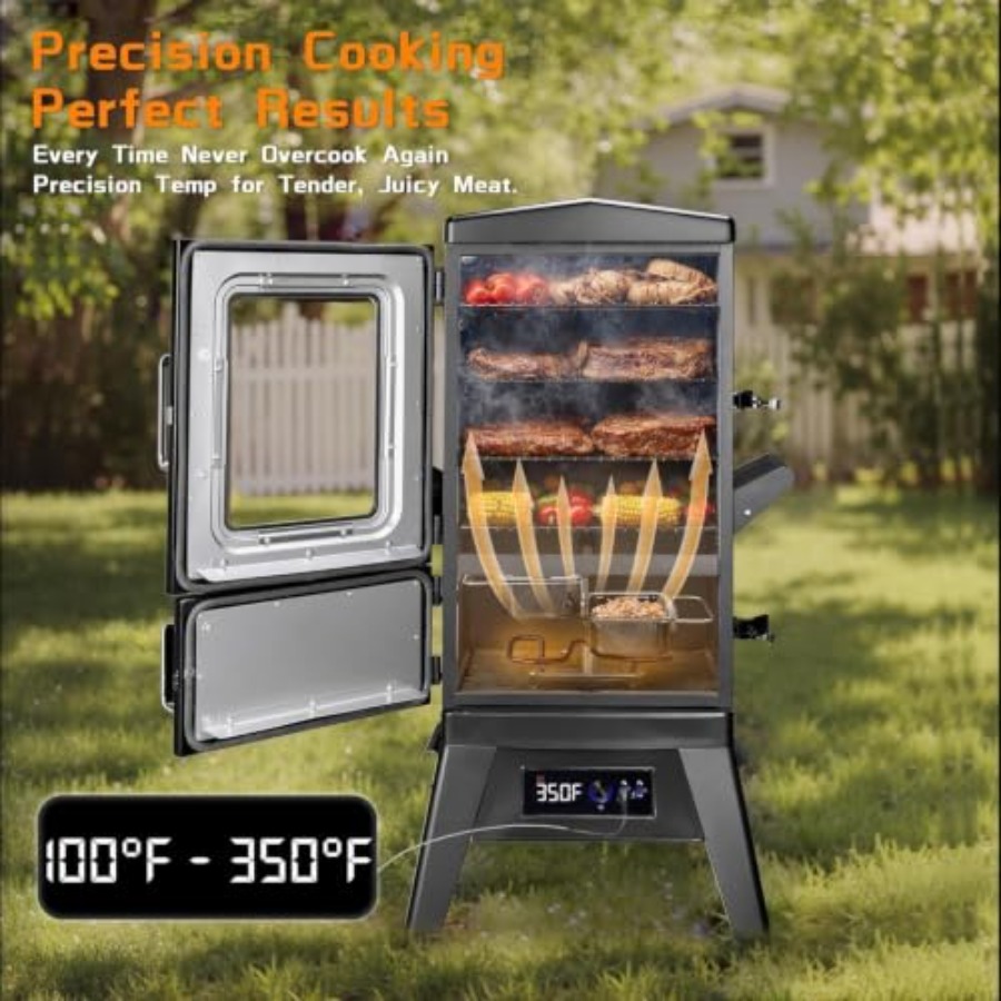 Parrilla eléctrica vertical gr - Electric Smoker Bbq reseña y precio
